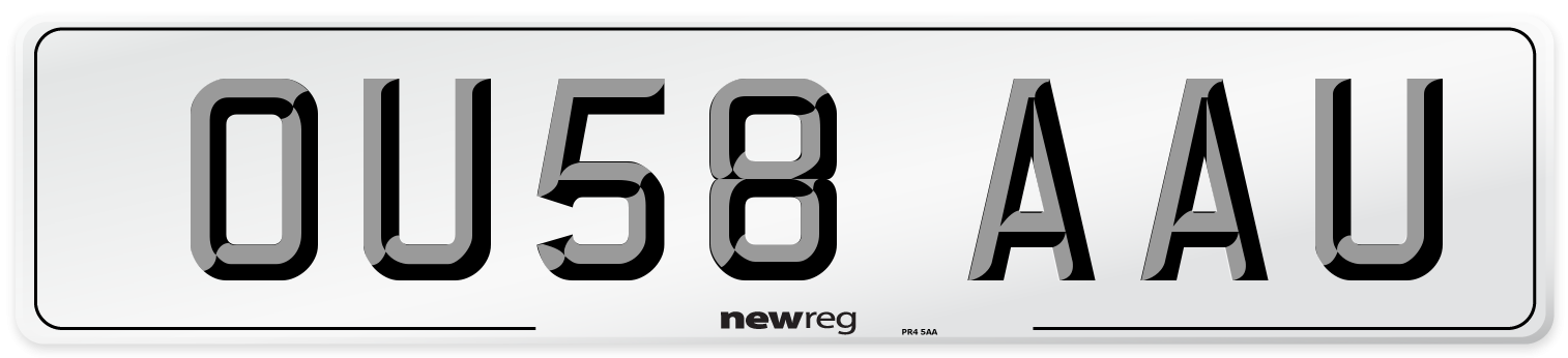 OU58 AAU Number Plate from New Reg